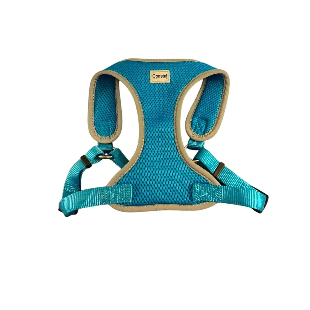 Coastal Dog Harness Medium Blue Excellent Mesh Comfort Wrap Step-In Reflective
